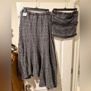 Elegant Gray Lace Skirt Set 🔥🔥🔥